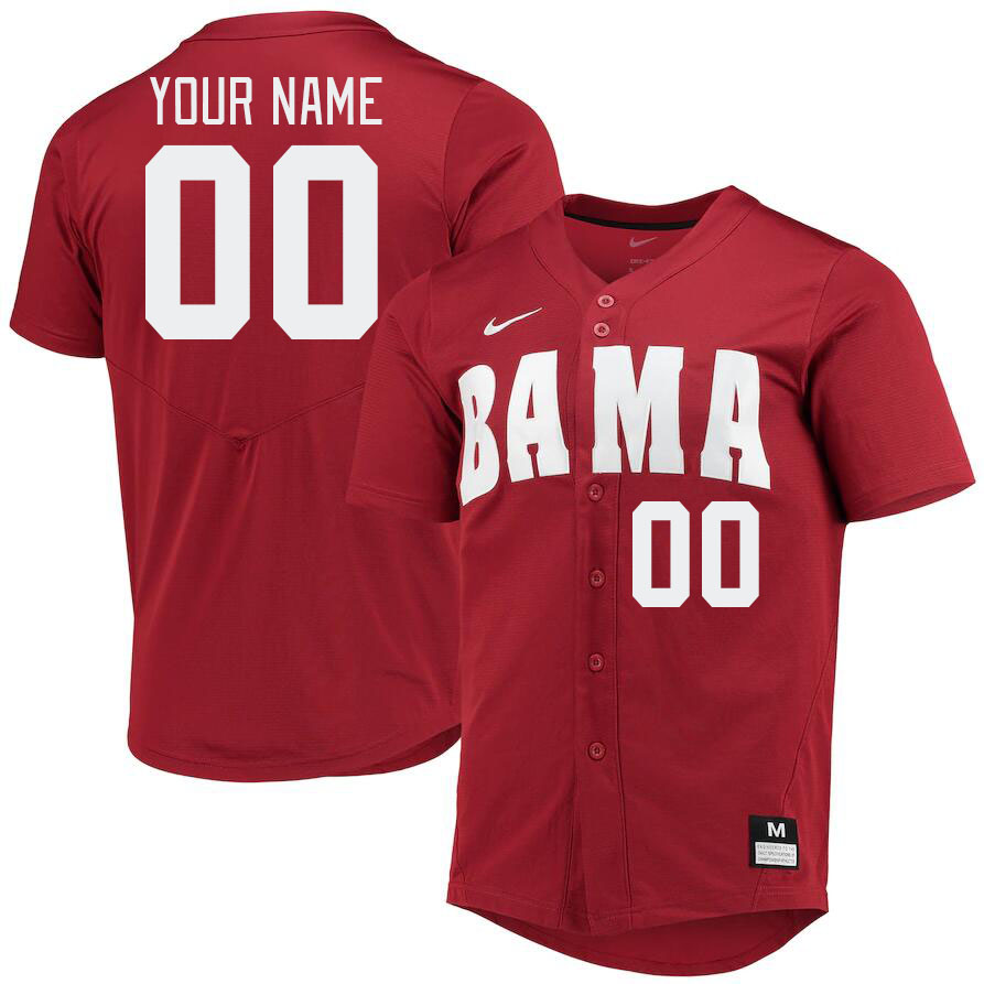Custom Alabama Crimson Tide Name and Number College Baseball Jerseys Stitched-Crimson